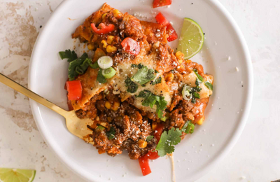 Cheesy Beefy Enchilada Bake
