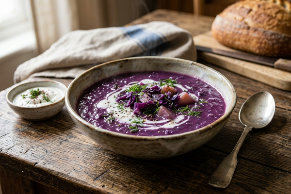 🟣 Purple Cabbage Soup – Creamy, Cozy & Vibrant
