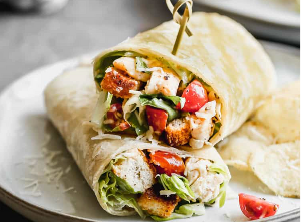 🌯 Fake Chick’n Caesar Wrap – Crisp & Creamy