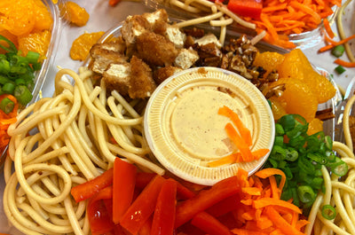 Fresh Linguini Pasta Salad w/ Chick’n – Bright & Fresh