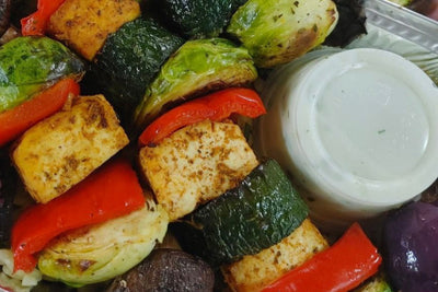 Tofu Shish Kebab with Jim & Franca's Corn on the Cobb